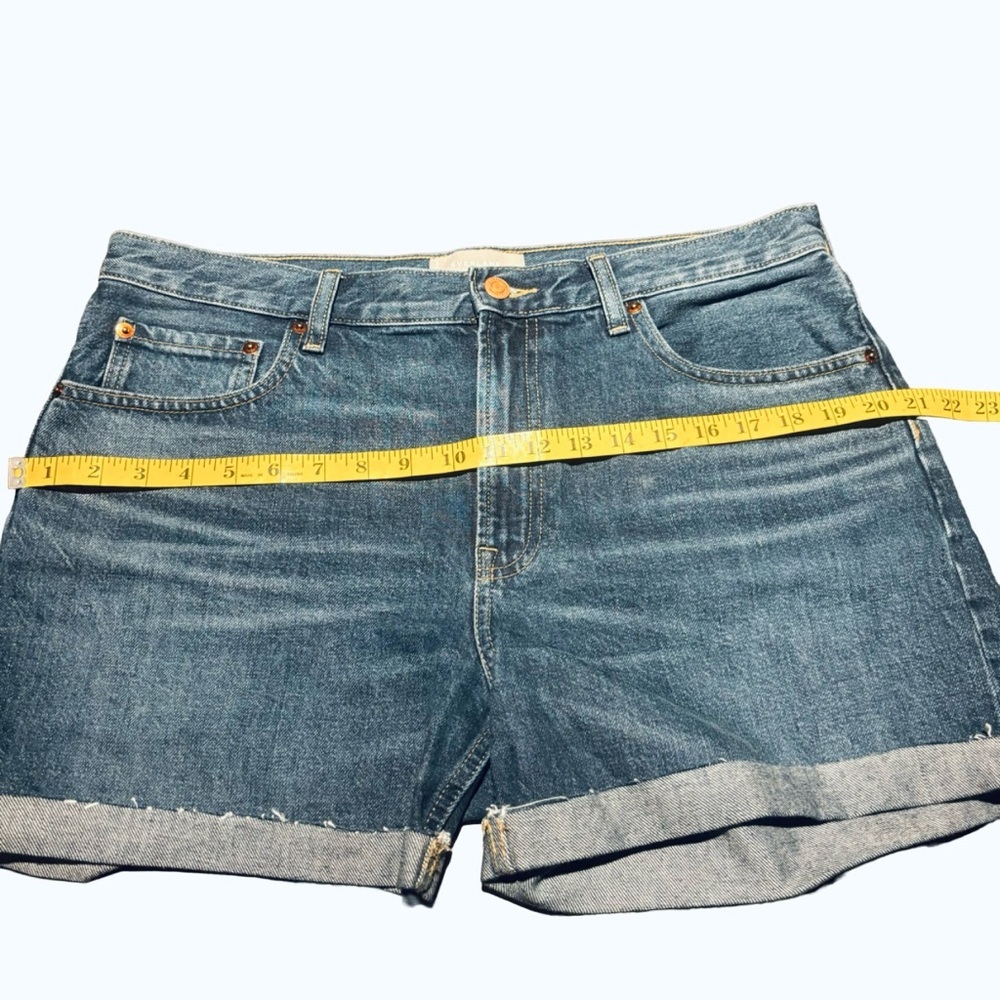 Everlane Denim Short Size 31 Organic Cotton Cut Off Rolled Hem Mid Rise Blue - Picture 4 of 9